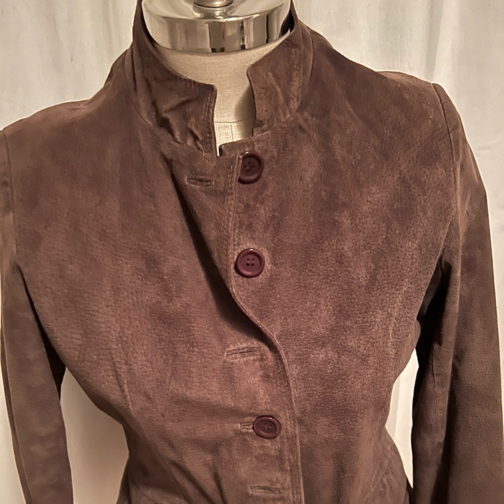 Chocolate brown suede jacket